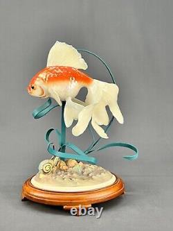 The Franklin Mint 1987 12 THE GOLDEN CARP KOI Sculpture William Kazmar on Stand