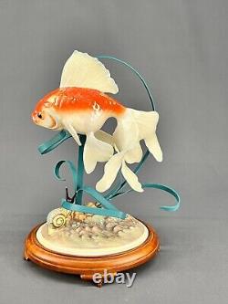 The Franklin Mint 1987 12 THE GOLDEN CARP KOI Sculpture William Kazmar on Stand