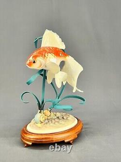 The Franklin Mint 1987 12 THE GOLDEN CARP KOI Sculpture William Kazmar on Stand
