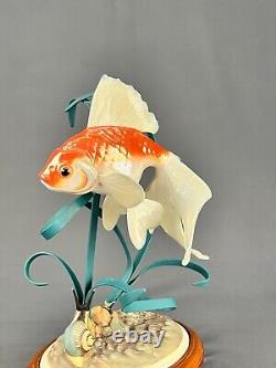 The Franklin Mint 1987 12 THE GOLDEN CARP KOI Sculpture William Kazmar on Stand