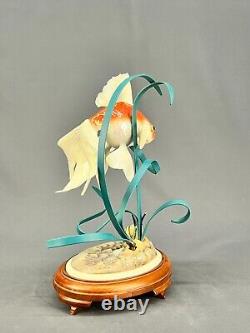 The Franklin Mint 1987 12 THE GOLDEN CARP KOI Sculpture William Kazmar on Stand