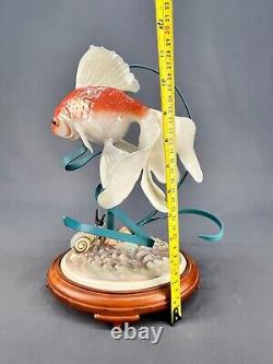The Franklin Mint 1987 12 THE GOLDEN CARP KOI Sculpture William Kazmar on Stand