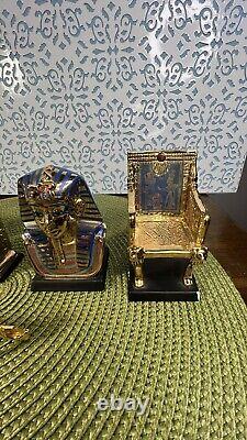 The Franklin Mint 1989 Lot of 5 Tutankhamun Tresury Porcelain Gold hand painted