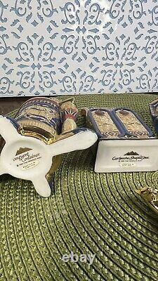 The Franklin Mint 1989 Lot of 5 Tutankhamun Tresury Porcelain Gold hand painted