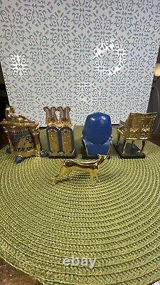 The Franklin Mint 1989 Lot of 5 Tutankhamun Tresury Porcelain Gold hand painted