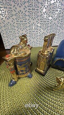 The Franklin Mint 1989 Lot of 5 Tutankhamun Tresury Porcelain Gold hand painted