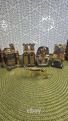 The Franklin Mint 1989 Lot of 5 Tutankhamun Tresury Porcelain Gold hand painted