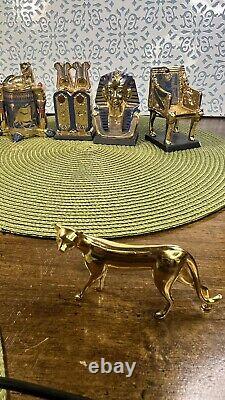 The Franklin Mint 1989 Lot of 5 Tutankhamun Tresury Porcelain Gold hand painted