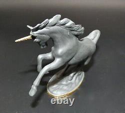 The Franklin Mint 1991 David Cornell Black Basalt Treasury of Unicorn Figurine