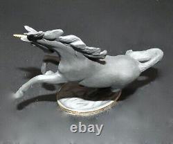 The Franklin Mint 1991 David Cornell Black Basalt Treasury of Unicorn Figurine