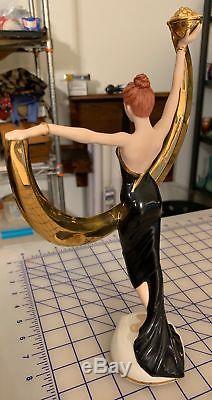 The Franklin Mint Art Deco Gold Porcelain Figurine Promise of Gold Nice L@@K