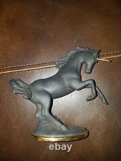The Franklin Mint Black Basalt Unicorn Treasury Figurine David Cornell RARE