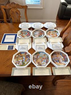 The Franklin Mint Cherished Teddies Set of 6 Ltd Ed Porcelain 8 Plates