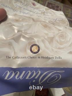 The Franklin Mint DIANA Princess of Wales Porcelain Doll WHITE PEARL DRESS NEW