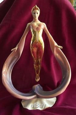 The Franklin Mint Daybreak in Gold Art Deco 24 K Gold Porcelain Figurine DECO