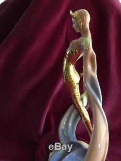 The Franklin Mint Daybreak in Gold Art Deco 24 K Gold Porcelain Figurine DECO