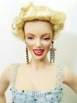 The Franklin Mint Marilyn Monroe Blue Gown Vicky Parker Porcelain Collector Doll