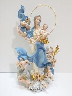 The Franklin Mint Mary Queen Of Heaven LE 17 Porcelain Figurine Box COA