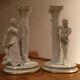 The Franklin Mint Romeo and Juliet Fine Bisque Porcelain Candlestick Pair © 1986