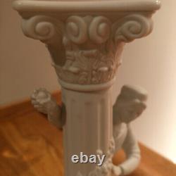 The Franklin Mint Romeo and Juliet Fine Bisque Porcelain Candlestick Pair © 1986