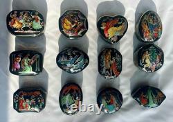 The Franklin Mint Set of 12 Porcelain Music Boxes Russian Ballet 1988