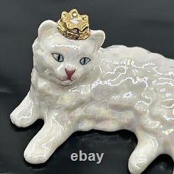 The Franklin Mint TFM Curio Cabinet Cat Lustre Glaze Figurine Rare