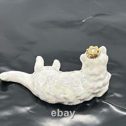 The Franklin Mint TFM Curio Cabinet Cat Lustre Glaze Figurine Rare