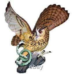 The Franklin Mint THE EAGLE OWL Hand Painted Fine Porcelain Figurine