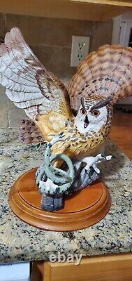 The Franklin Mint THE EAGLE OWL Hand Painted Fine Porcelain Figurine