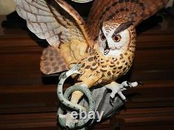 The Franklin Mint THE EAGLE OWL Hand Painted Fine Porcelain Figurine