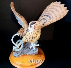 The Franklin Mint THE EAGLE OWL Hand Painted Fine Porcelain Figurine