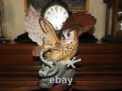 The Franklin Mint THE EAGLE OWL Hand Painted Fine Porcelain Figurine