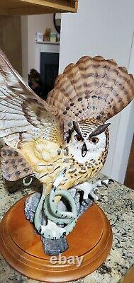 The Franklin Mint THE EAGLE OWL Hand Painted Fine Porcelain Figurine