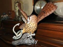 The Franklin Mint THE EAGLE OWL Hand Painted Fine Porcelain Figurine