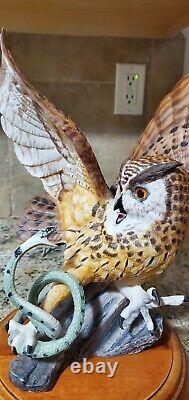 The Franklin Mint THE EAGLE OWL Hand Painted Fine Porcelain Figurine