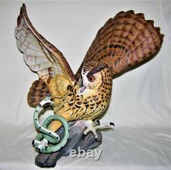 The Franklin Mint THE EAGLE OWL Hand Painted Fine Porcelain Figurine