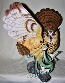 The Franklin Mint THE EAGLE OWL Hand Painted Fine Porcelain Figurine