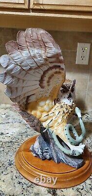 The Franklin Mint THE EAGLE OWL Hand Painted Fine Porcelain Figurine