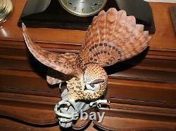 The Franklin Mint THE EAGLE OWL Hand Painted Fine Porcelain Figurine