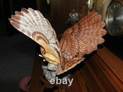 The Franklin Mint THE EAGLE OWL Hand Painted Fine Porcelain Figurine