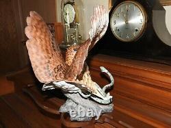 The Franklin Mint THE EAGLE OWL Hand Painted Fine Porcelain Figurine