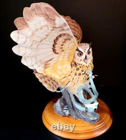 The Franklin Mint THE EAGLE OWL Hand Painted Fine Porcelain Figurine