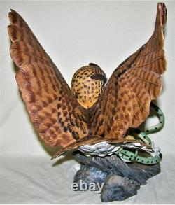 The Franklin Mint THE EAGLE OWL Hand Painted Fine Porcelain Figurine