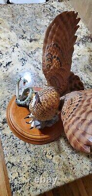 The Franklin Mint THE EAGLE OWL Hand Painted Fine Porcelain Figurine