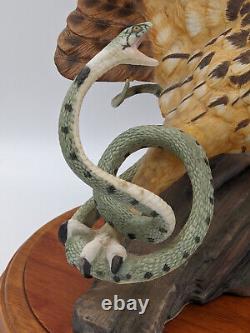 The Franklin Mint THE EAGLE OWL Hand Painted Fine Porcelain Figurine & Owl Vtg