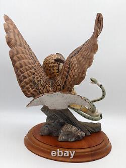The Franklin Mint THE EAGLE OWL Hand Painted Fine Porcelain Figurine & Owl Vtg