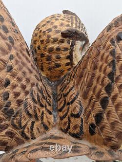 The Franklin Mint THE EAGLE OWL Hand Painted Fine Porcelain Figurine & Owl Vtg