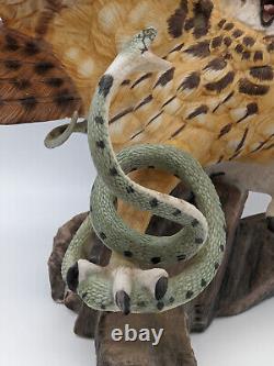 The Franklin Mint THE EAGLE OWL Hand Painted Fine Porcelain Figurine & Owl Vtg