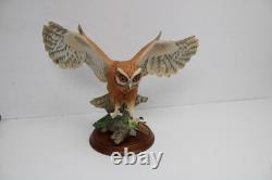 The Franklin Mint THE SCREECH OWL Hand Painted Fine Porcelain Figurine