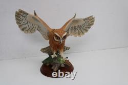 The Franklin Mint THE SCREECH OWL Hand Painted Fine Porcelain Figurine